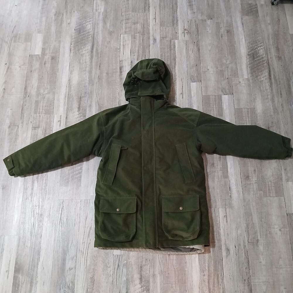 Cabela's Outdoor Gear 2-in-1 Outdoorsmen Coat Jacket Green Tan Medium